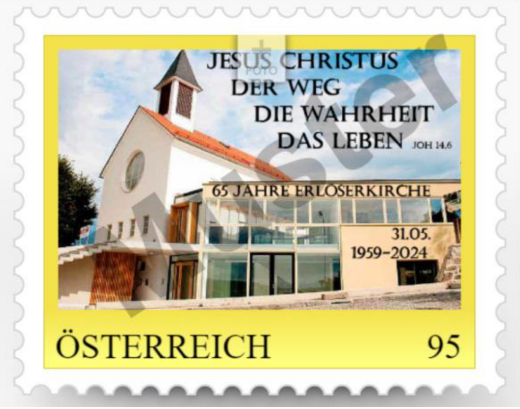 Limitierte Sonderbriefmarke 65 Jahre Erlöserkirche